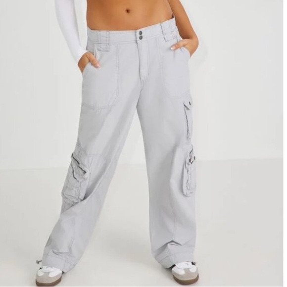 Garage Pants - Garage Sawyer Light Gray Parachute Cargo Pants L Baggy